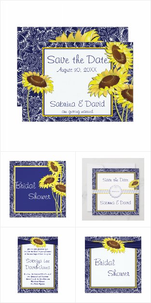 Blue and Yellow Sunflowers Wedding