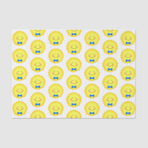 Blue  and Yellow Sunshine Pattern Tissue Paper