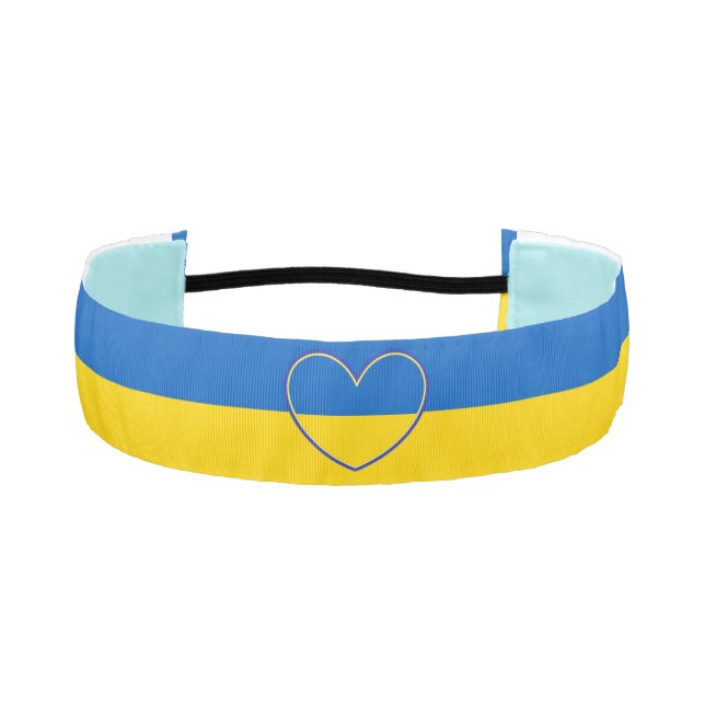 Blue and Yellow Support of Ukraine   Athletic Headband (Front)