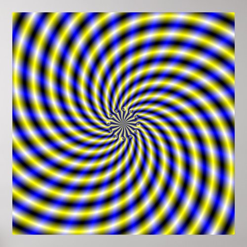 Blue and Yellow Swirl Poster