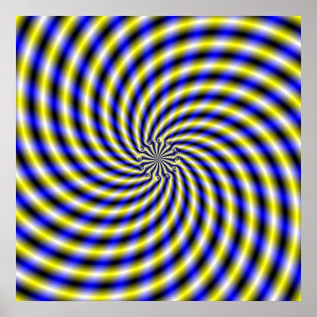 Blue and Yellow Swirl Poster (Front)