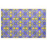 Blue And Yellow Talavera Tile Design Fabric