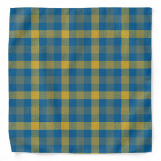 Blue and Yellow Tartan Bandana