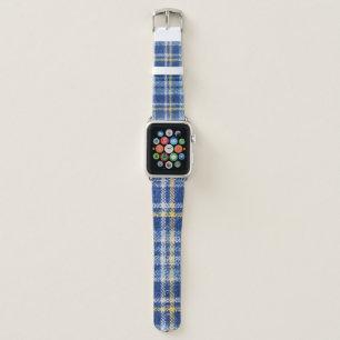 Blue and yellow tartan or plaid background for fas apple watch band