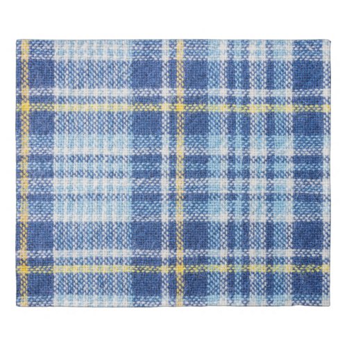 Blue and yellow tartan or plaid background for fas duvet cover