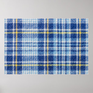Blue and yellow tartan or plaid background for fas poster