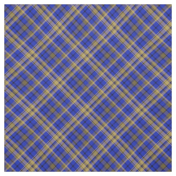 Blue and yellow plaid fabric Zazzle