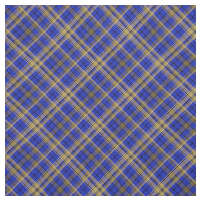 Blue and yellow tartan plaid fabric (Swatch)