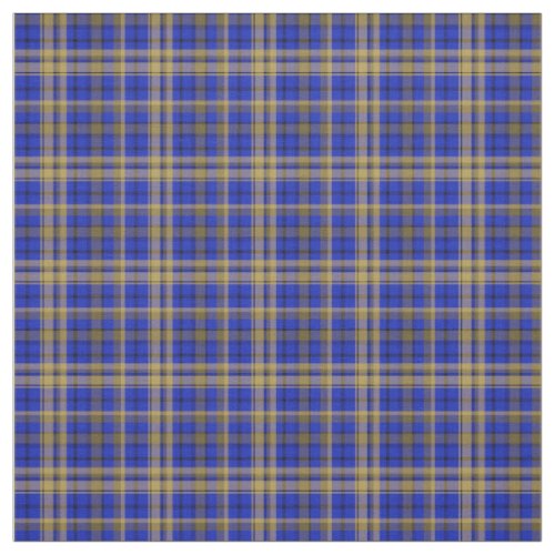 Blue and yellow tartan plaid fabric