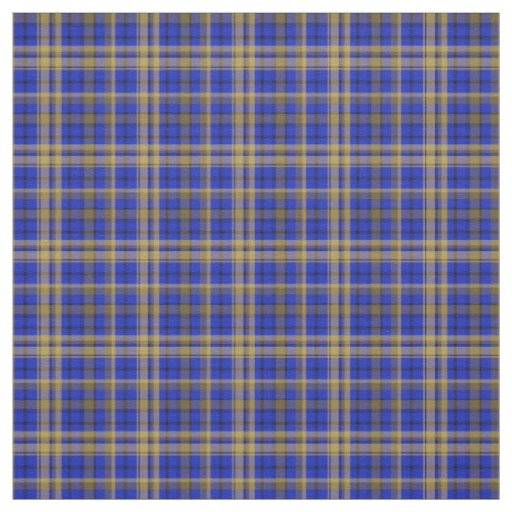 Blue and yellow tartan plaid fabric