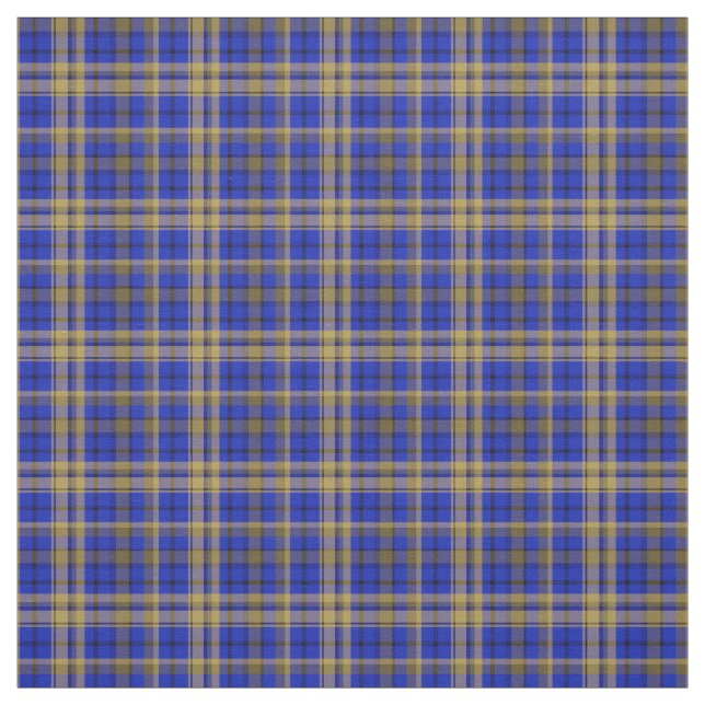 Blue and yellow tartan plaid fabric (Swatch)
