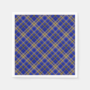 Blue and yellow tartan plaid.  napkins