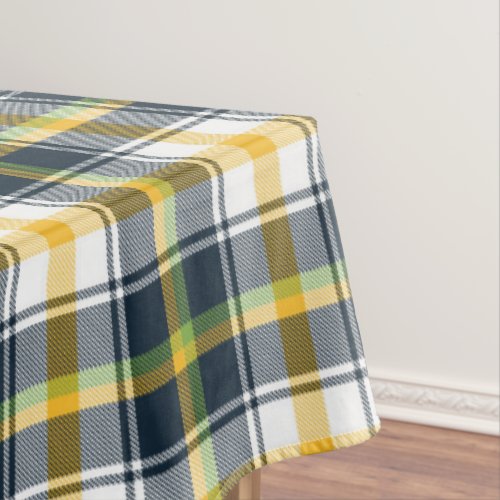 Blue And Yellow Tartan Plaid Scottish Pattern Tablecloth
