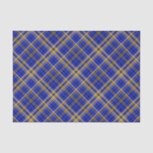 Blue and yellow tartan plaid. tissue paper