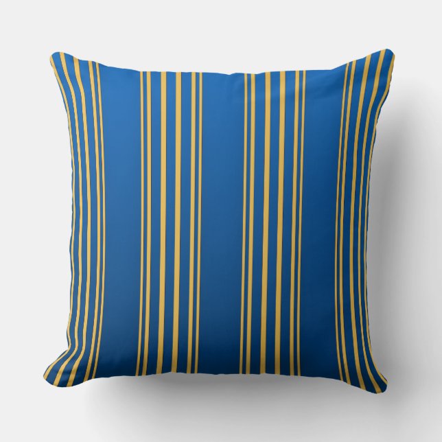 Blue And Yellow Throw Pillow (Front)