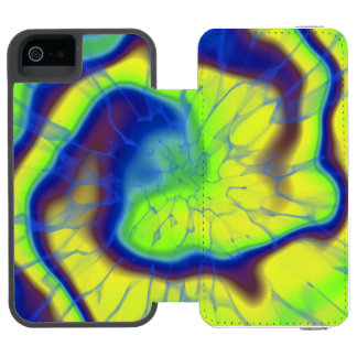 blue and yellow tie dye iPhone SE/5/5s wallet case
