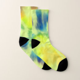 Blue and yellow Tie-dye Socks
