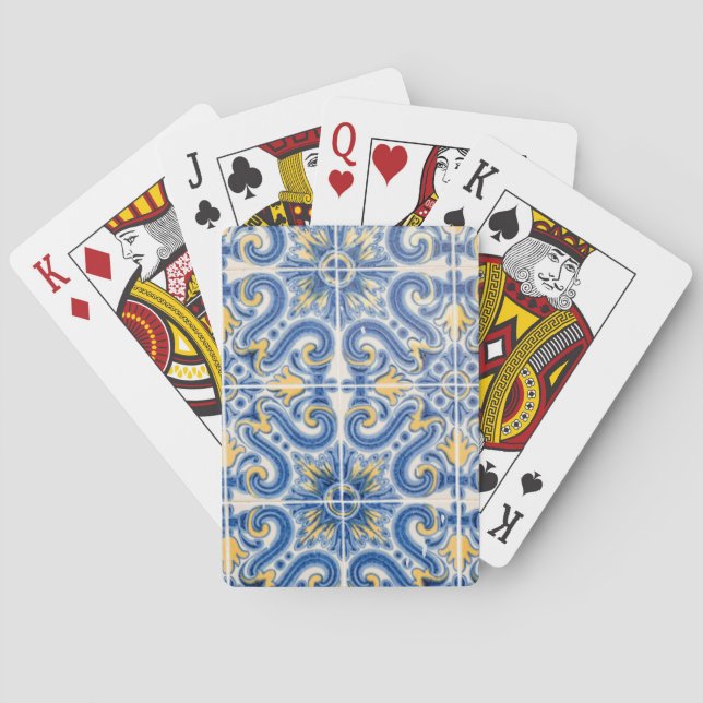 Blue and yellow tile, Portugal Poker Cards (Back)