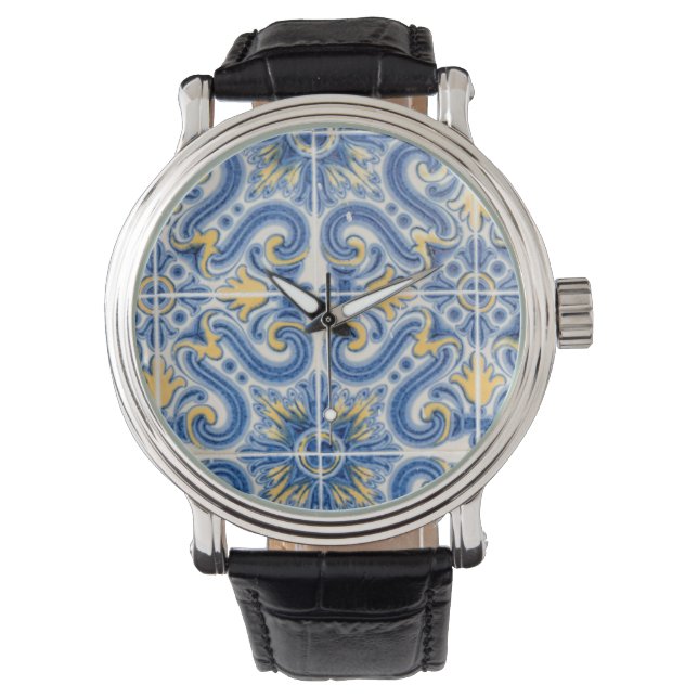 Blue and yellow tile, Portugal Watch (Front)
