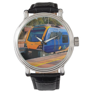 Blue and yellow train watch
