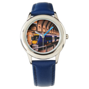Blue and yellow train watch