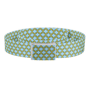 Blue and Yellow Trellis, Lattice, Quatrefoil Belt