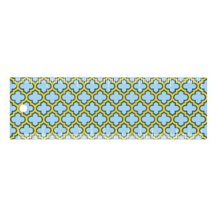 Blue and Yellow Trellis, Lattice, Quatrefoil Ruler