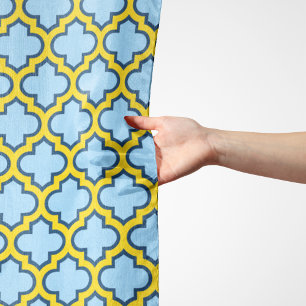 Blue and Yellow Trellis, Lattice, Quatrefoil Scarf