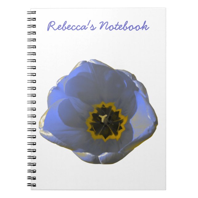 Blue and Yellow Tulip Customizable Notebook (Front)