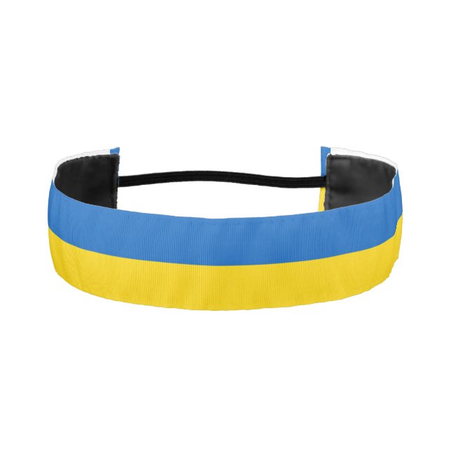Blue and Yellow Ukraine Athletic Headband (Front)