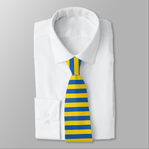 Blue and yellow Ukraine flag pattern neck tie