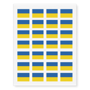 Blue and yellow Ukraine flag Temporary Tattoos