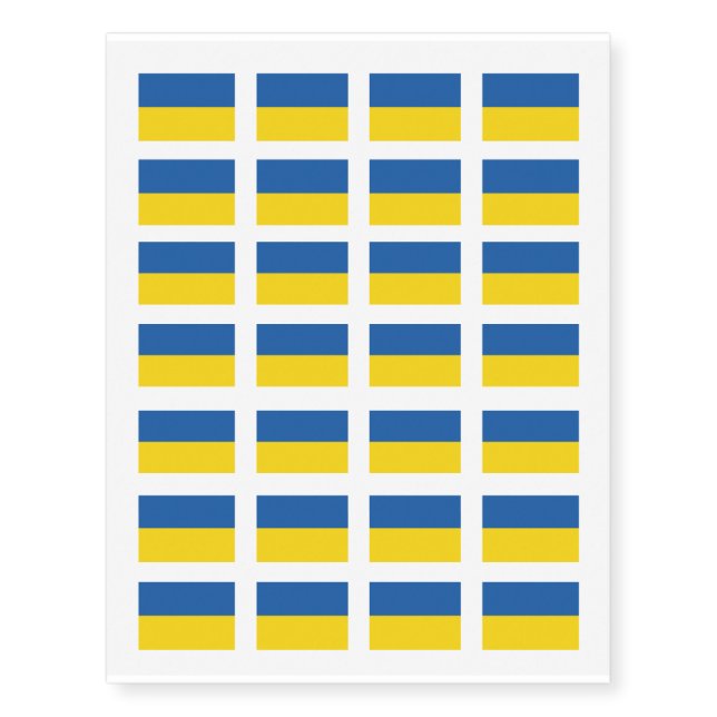 Blue and yellow Ukraine flag Temporary Tattoos (Front)