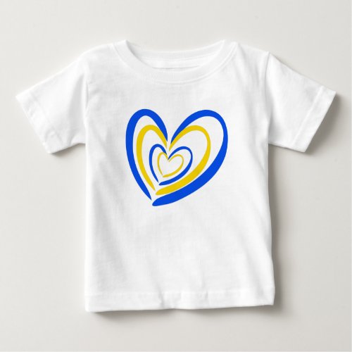 Blue and Yellow Ukraine Inspirations Peace No War Baby T_Shirt
