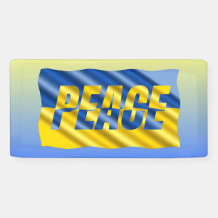 Blue and Yellow Ukraine Inspirations Peace No War Banner