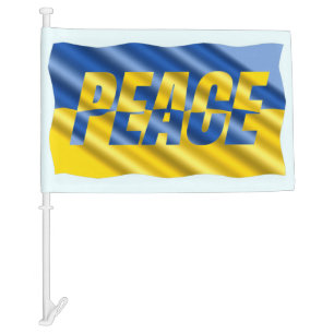 Blue and Yellow Ukraine Inspirations Peace No War Car Flag