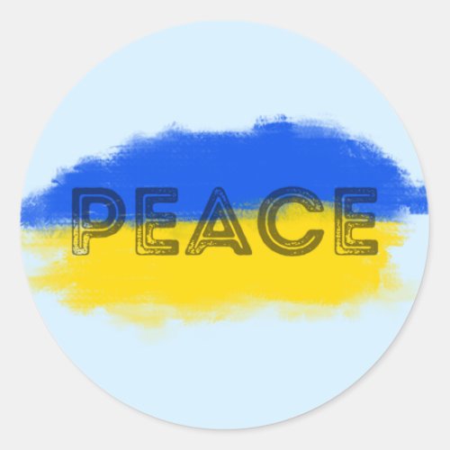 Blue and Yellow Ukraine Inspirations Peace No War Classic Round Sticker