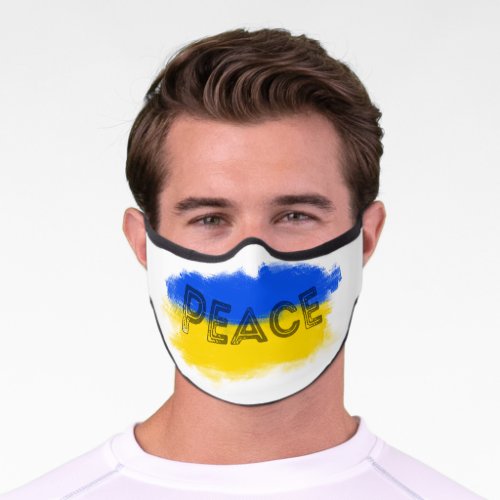 Blue and Yellow Ukraine inspirations peace no war Premium Face Mask