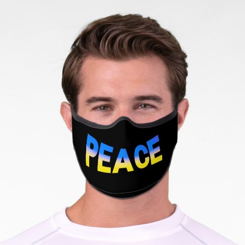 Blue and Yellow Ukraine inspirations peace no war Premium Face Mask