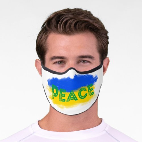 Blue and Yellow Ukraine inspirations peace no war Premium Face Mask