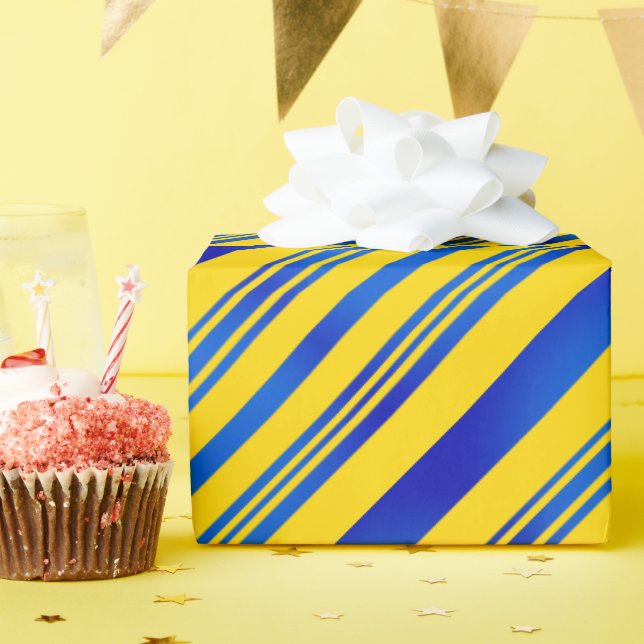 Blue and Yellow Ukraine Inspirations Wrapping Paper (Birthday Party)