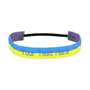 Blue and Yellow Ukraine Inspired custom text Athletic Headband