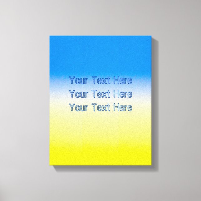 Blue and Yellow Ukraine Inspired custom text Canvas Print (Front)