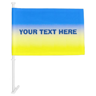 Blue and Yellow Ukraine Inspired custom text Car Flag