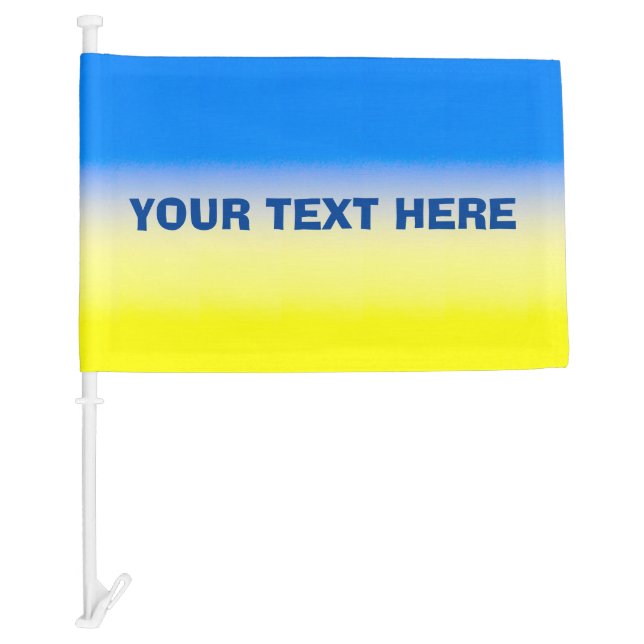 Blue and Yellow Ukraine Inspired custom text Car Flag (Front)