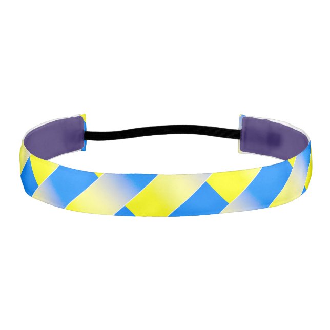 Blue and Yellow Ukraine Inspired peace anti war Athletic Headband (Front)
