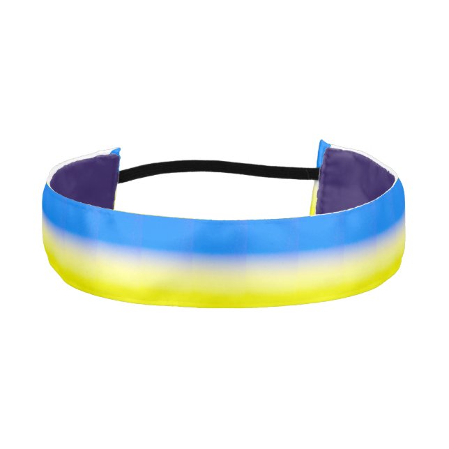 Blue and Yellow Ukraine Inspired peace anti war Athletic Headband (Front)