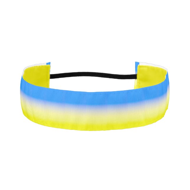 Blue and Yellow Ukraine Inspired peace anti war Athletic Headband (Front)