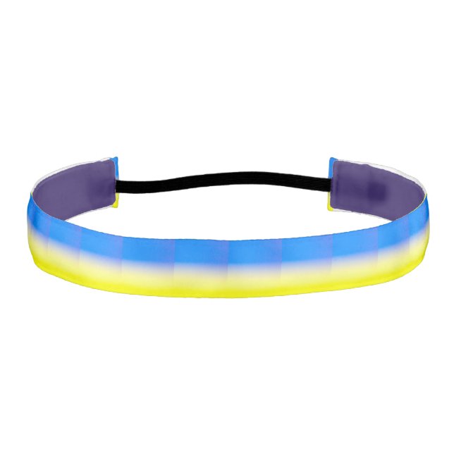 Blue and Yellow Ukraine Inspired peace anti war Athletic Headband (Front)