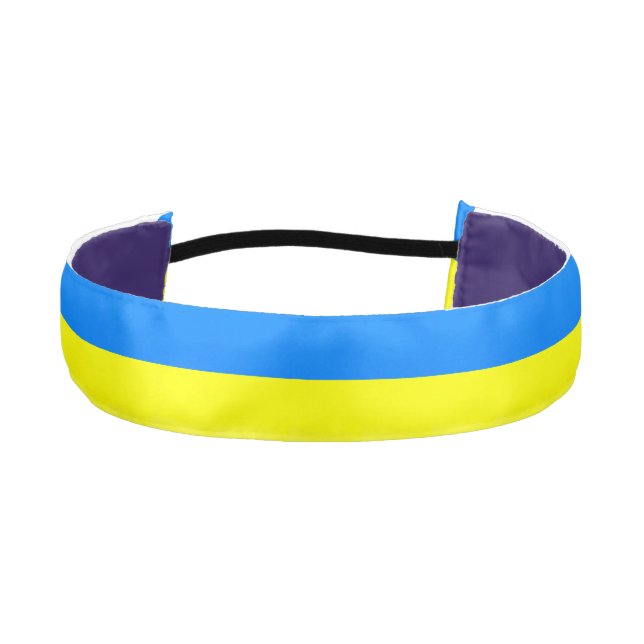 Blue and Yellow Ukraine Inspired peace anti war Athletic Headband (Front)